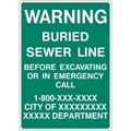 Model OSHA Warning Sign - Warning Buried Sewer Line